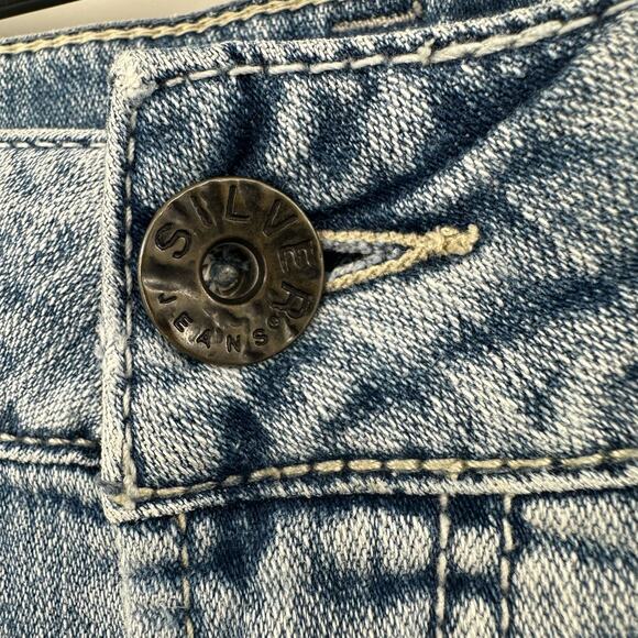 Silver Jeans Size 27x32 Denim Blue Suki Fit Flare Casual Preppy Low Rise 90s - Picture 4 of 9